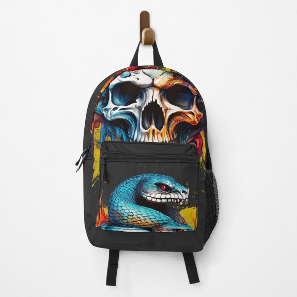 Item preview, skull with snake oil paint designed and sold by rainsdesigns.