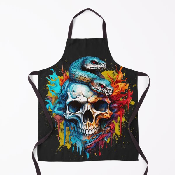 Item preview, skull with snake oil paint designed and sold by rainsdesigns.