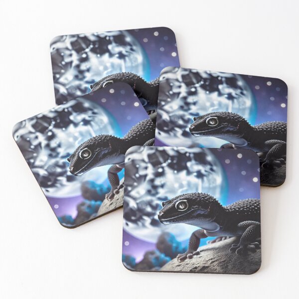 Item preview, Black Leopard Gecko Nighttime – Mystical Reptile designed and sold by NocturnalNook.