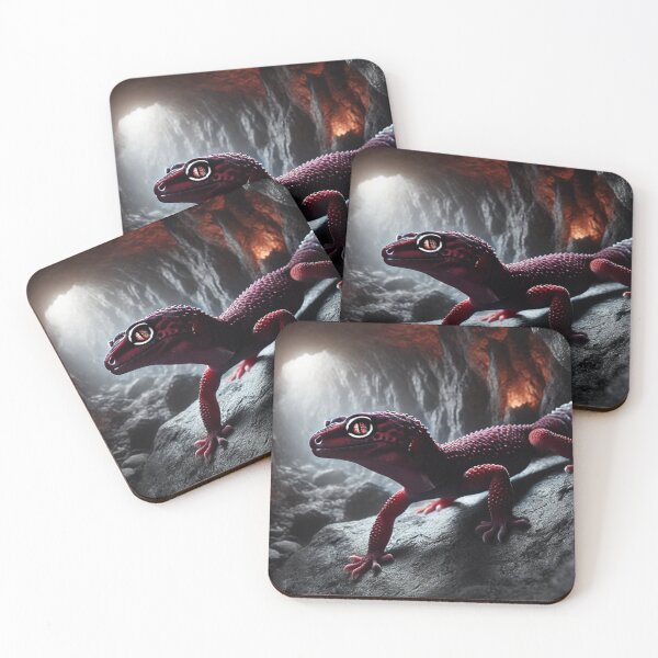 Item preview, Dark Red Leopard Gecko Cave – Mystical Reptile designed and sold by NocturnalNook.