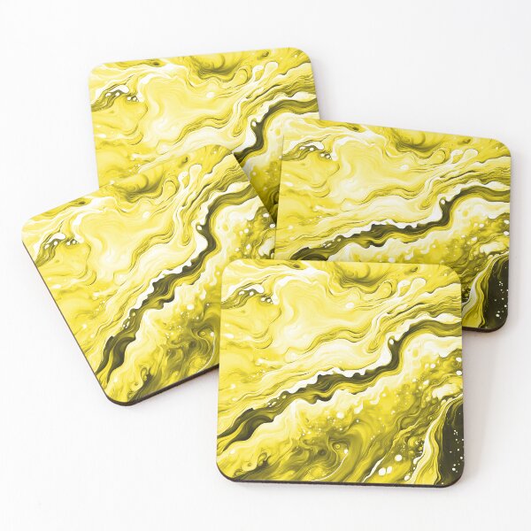 Item preview, Golden Swirl - Vibrant Yellow Fluid Art designed and sold by AussieMuma.