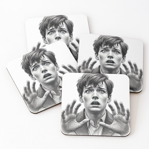 Item preview, Terrified young man in pencil sketch designed and sold by ChernivtsiSkoda.