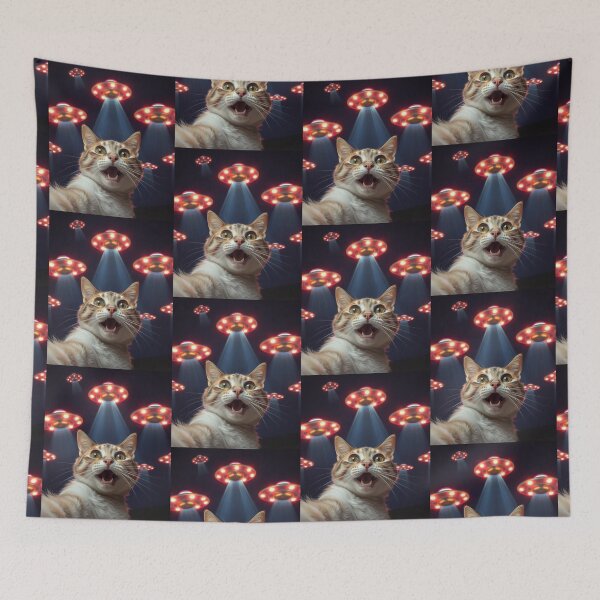 Item preview, Cat Ufo Selfie designed and sold by WoodburyLake.