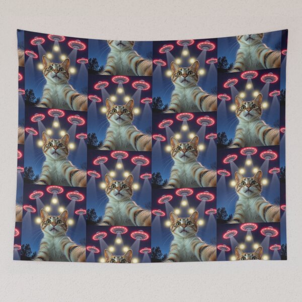 Item preview, Cat Ufo Selfie designed and sold by WoodburyLake.