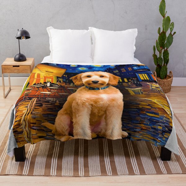 Item preview, Goldendoodle in Van Gogh’s Café Terrace at Night – Artistic Canine Charm designed and sold by Fredster1966.