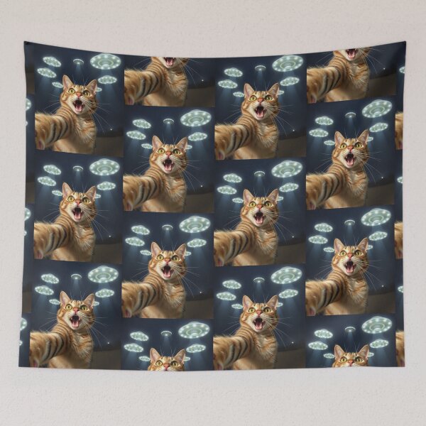 Item preview, Cat Ufo Selfie designed and sold by WoodburyLake.