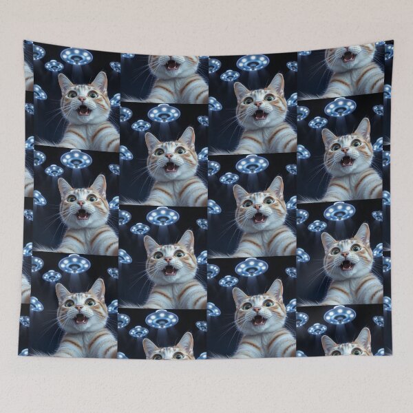 Item preview, Cat Ufo Selfie designed and sold by WoodburyLake.
