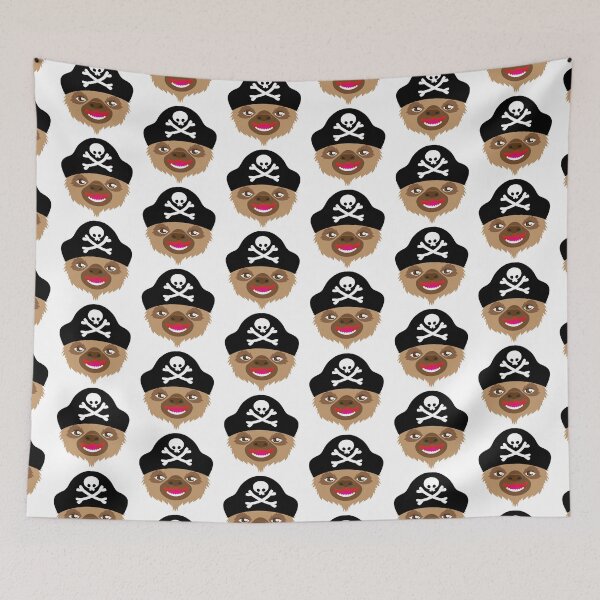 Item preview, brown sloth smiling pirate hat designed and sold by jazzydevil.