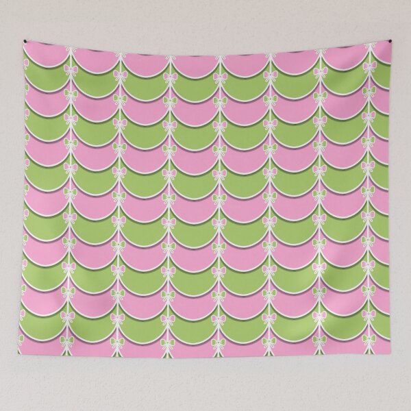 Item preview, Pink green bow ribbon curtain pastel color designed and sold by Bulantanyong.