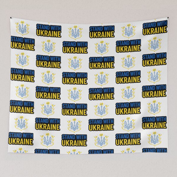 Item preview, Stand with Ukraine – Volodymyr Zelensky Inspired Floral Coat of Arms Design designed and sold by Basma Store.
