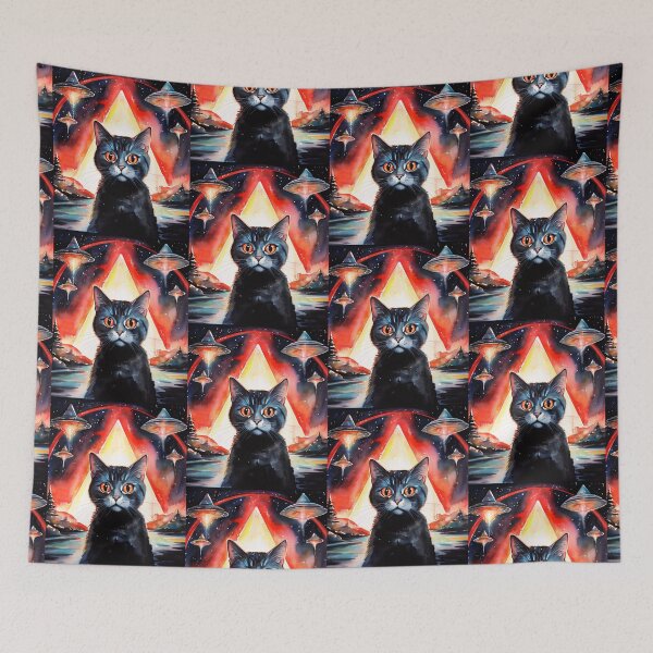 Item preview, Cat Ufo Selfie designed and sold by WoodburyLake.