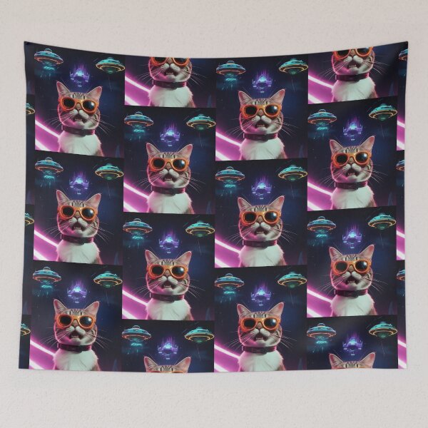 Item preview, Cat Ufo Selfie designed and sold by WoodburyLake.