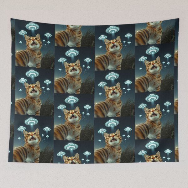 Item preview, Cat Ufo Selfie designed and sold by WoodburyLake.