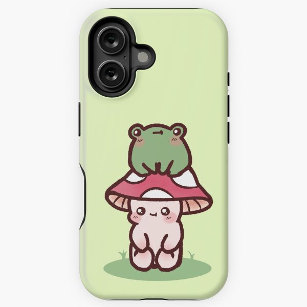 Vista previa del artículo con la obra «Lindo hongo, rana, hongo venenoso, kawaii, cottagecore», diseñado y vendido por Yumeni.