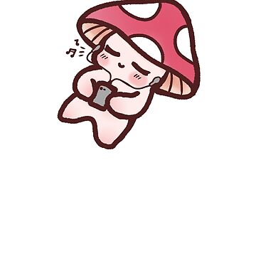 Artwork thumbnail, Cute Sleeping Mushroom Music Tired Toadstool Sleepy Kawaii Cottagecore by Yumeni