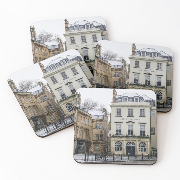 Item preview, Photography of The Huntsman Pub in snowy cotswold city Bath, somerset, UK  designed and sold by Rowena Ko.