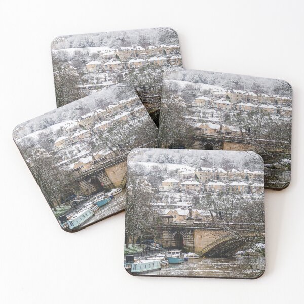 Item preview, Photography of North Parade Bridge in snowy cotswold city Bath, somerset, UK  designed and sold by Rowena Ko.