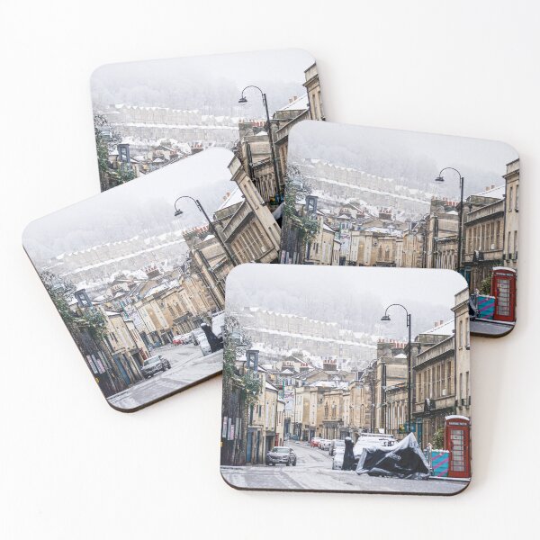 Item preview, Photography of Walcot Street in snowy cotswold city Bath, somerset, UK  designed and sold by Rowena Ko.