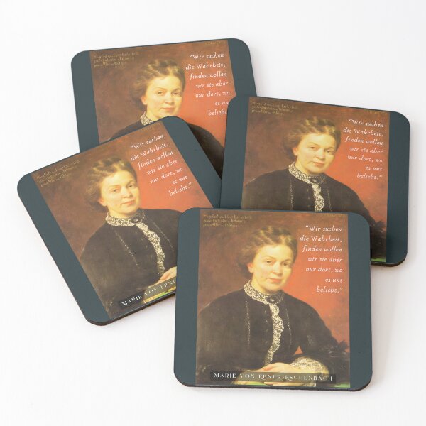 Item preview, Marie von Ebner-Eschenbach quote: Wir suchen die Wahrheit, finden wollen wir sie aber nur dort, wo es uns beliebt. designed and sold by artbleed.