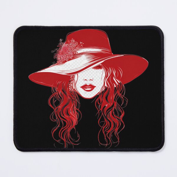 Item preview, Striking Red Line Drawing Of Woman With Wide-Brimmed Hat- designed and sold by Aise06.