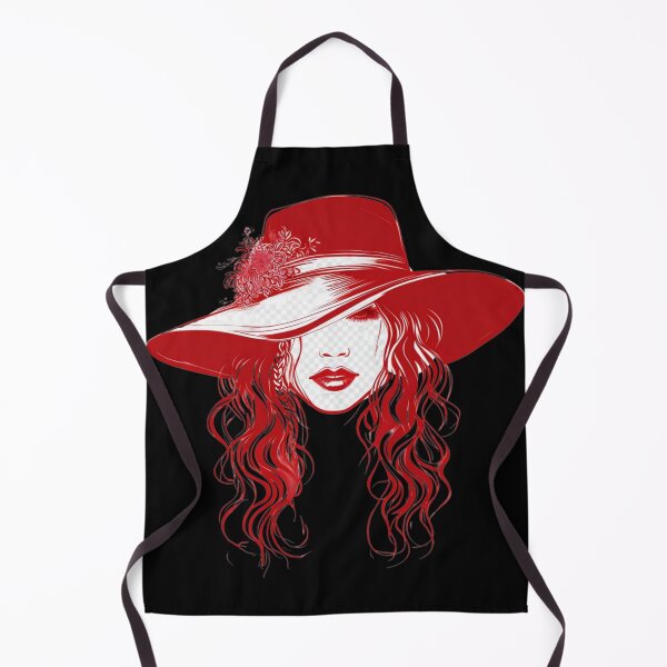 Item preview, Striking Red Line Drawing Of Woman With Wide-Brimmed Hat- designed and sold by Aise06.