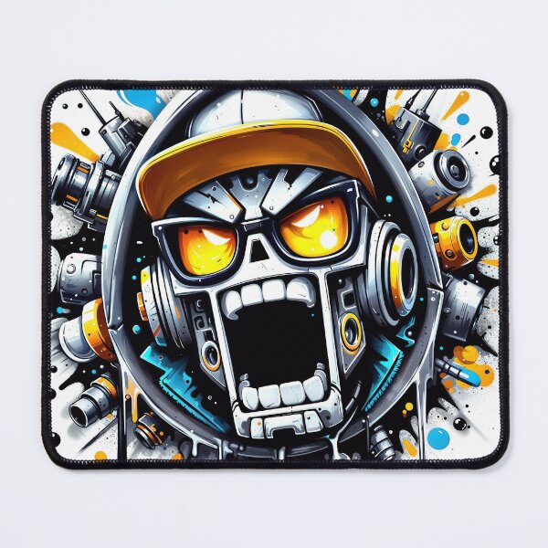 Item preview, Cyberpunk Mecha Skull - High-Tech Rage and Neon Energy designed and sold by DopeVibeStuff.