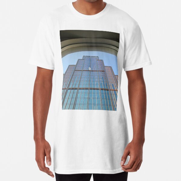 Item preview, A low-angle view of a modern skyscraper, framed by an arched architectural detail designed and sold by BARTISTA DESIGN.