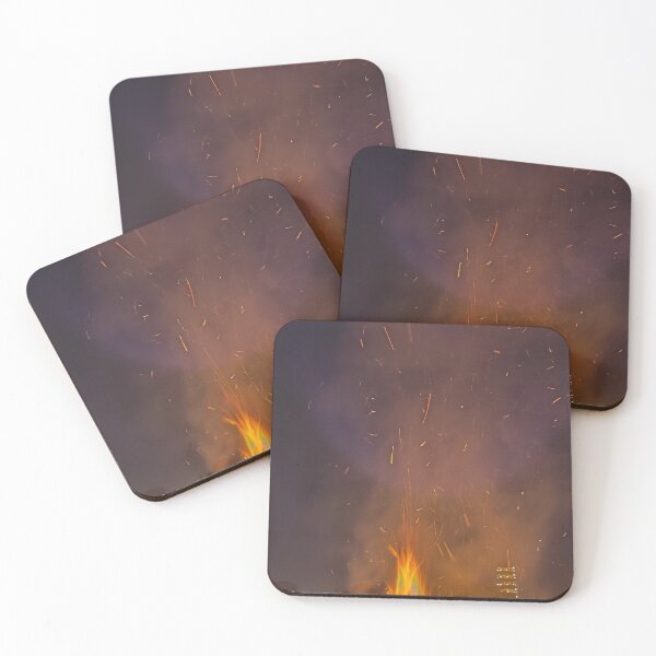 Item preview, A vibrant bonfire scene at night, with the flames and sparks illuminating the surroundings designed and sold by BARTISTA DESIGN.