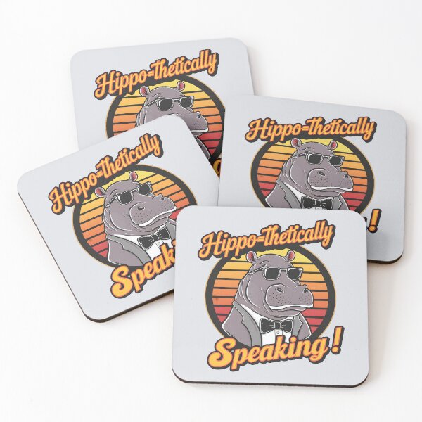 Item preview, Hippo-thetically Speaking – Smart Hippo Pun Design designed and sold by Jollys-ArtShop.