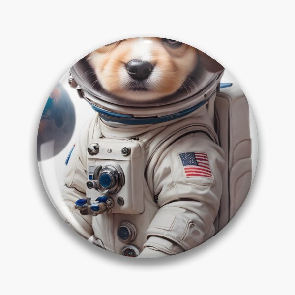Item preview, A puppy astronaut in a spacesuit floating among planets designed and sold by T-SHIR-Universe.
