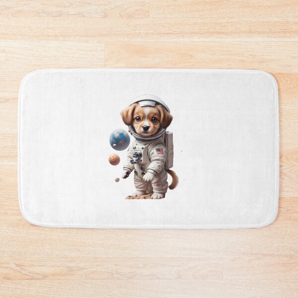 Item preview, A puppy astronaut in a spacesuit floating among planets designed and sold by T-SHIR-Universe.