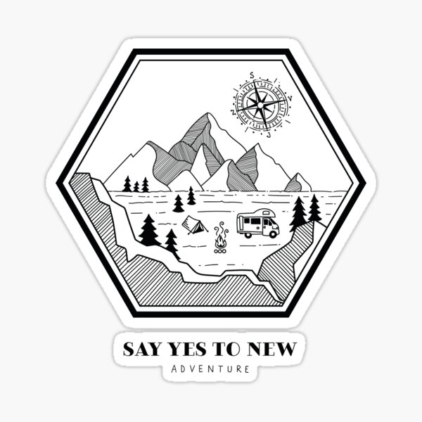 Vista previa del artículo con la obra «Acampada en la naturaleza: una escena retro de aventuras en la naturaleza», diseñado y vendido por Tenebris Ink.