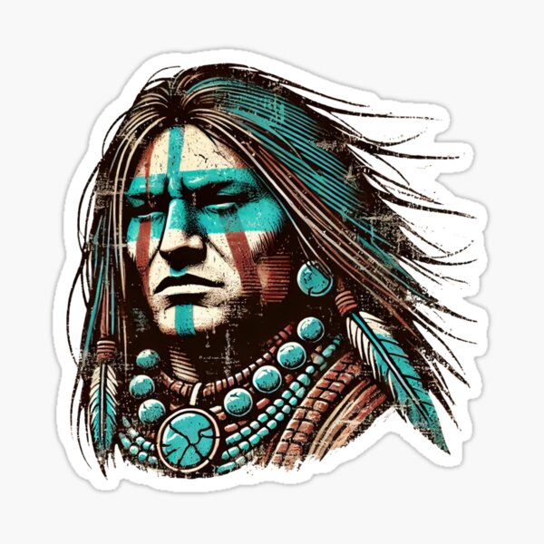Vista previa del artículo con la obra «Estilo grunge del guerrero navajo», diseñado y vendido por BestDetailer.
