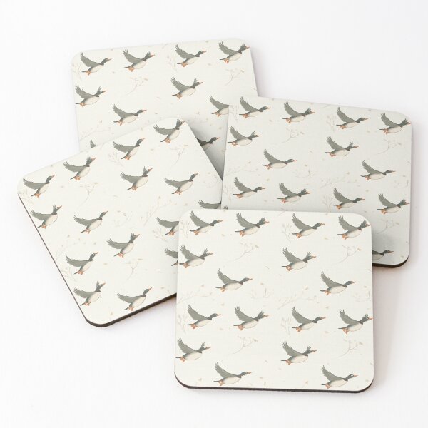 Item preview, flock of flying mallard ducks designed and sold by PoppyLaneStudio.
