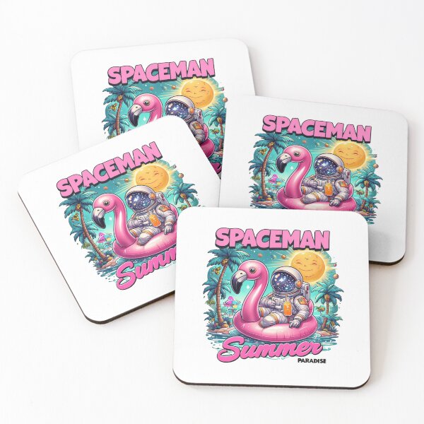 Item preview, Astronaut Relaxing on Flamingo Float in Tropical Paradise – Bright and Fun Tropical Beach Aesthetic Design designed and sold by Colorful-Garden.