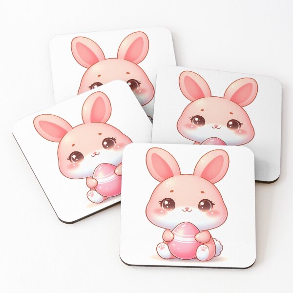 Item preview, Cute Kawaii Pink Easter Bunny designed and sold by AnmitsuArt.