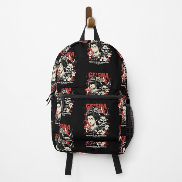 Item preview, Contrasting Geisha and Hannya Mask in Bold Vintage Design – Striking Japanese Aesthetic designed and sold by Colorful-Garden.