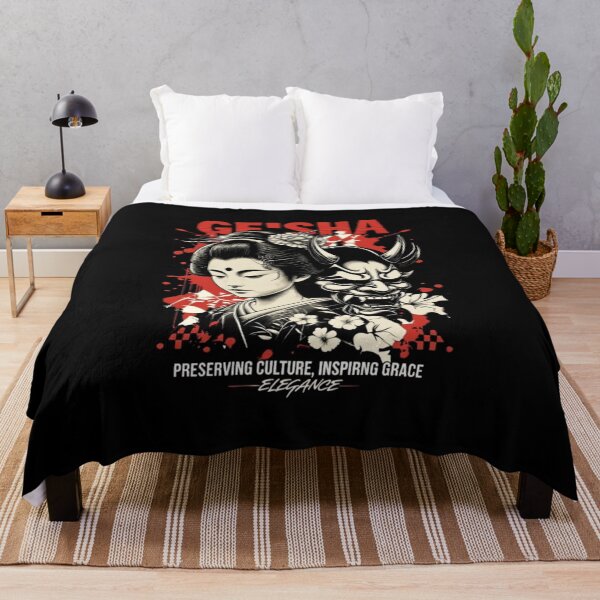 Item preview, Contrasting Geisha and Hannya Mask in Bold Vintage Design – Striking Japanese Aesthetic designed and sold by Colorful-Garden.