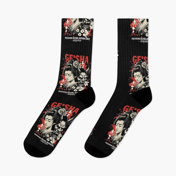 Item preview, Contrasting Geisha and Hannya Mask in Bold Vintage Design – Striking Japanese Aesthetic designed and sold by Colorful-Garden.