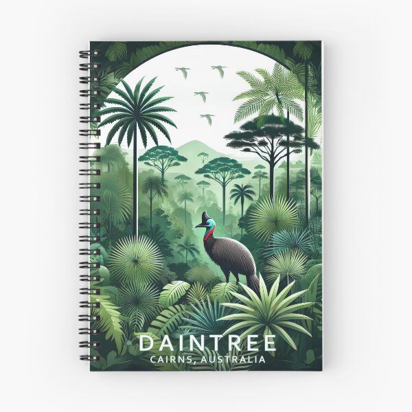 Item preview, Retro Vintage Travel Poster - Daintree Rainforest - Cairns Australia with Cassowary designed and sold by pod24.