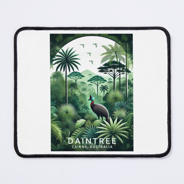 Item preview, Retro Vintage Travel Poster - Daintree Rainforest - Cairns Australia with Cassowary designed and sold by pod24.