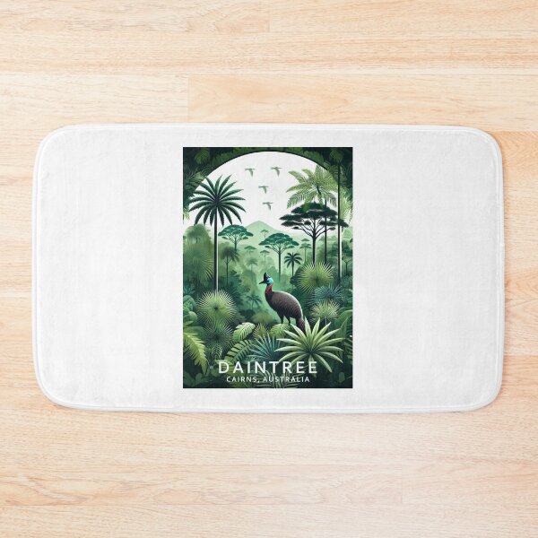 Item preview, Retro Vintage Travel Poster - Daintree Rainforest - Cairns Australia with Cassowary designed and sold by pod24.