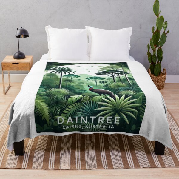 Item preview, Retro Vintage Travel Poster - Daintree Rainforest - Cairns Australia with Cassowary designed and sold by pod24.