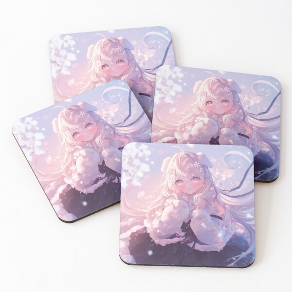 Item preview, Cozy Winter Anime Girl in a Dreamy Pastel Scene – Soft Fantasy Art designed and sold by Kawai Anime Shop.