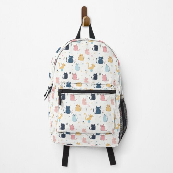 Item preview, colourful modern cat pattern designed and sold by PoppyLaneStudio.