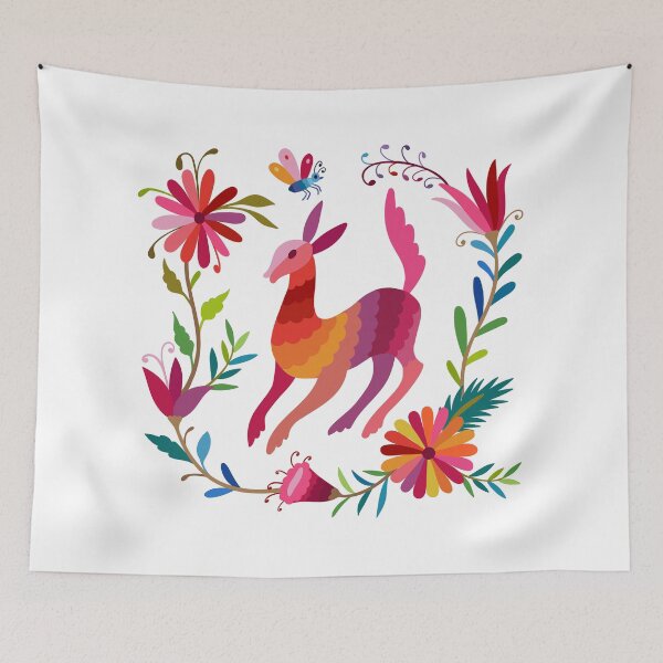 Item preview, bird and flowers composition. Otomi designed and sold by InshynaArt.