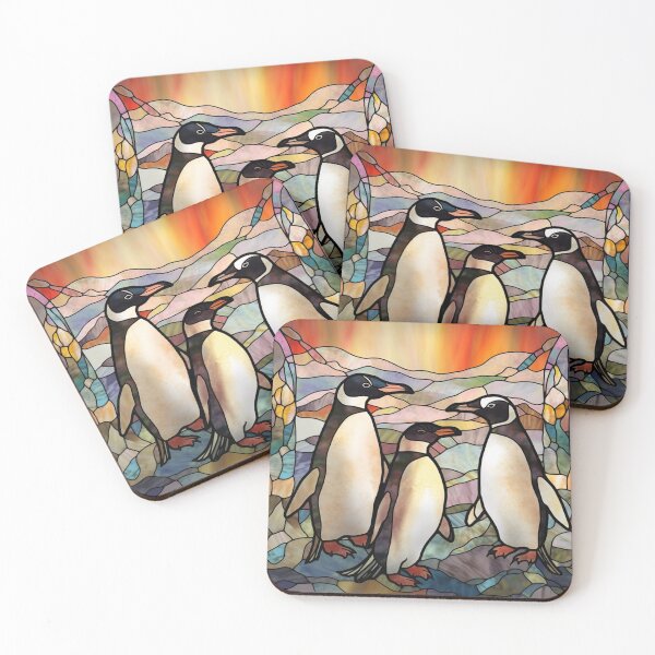 Item preview, Penguins in Stained Glass designed and sold by RedHandedOD.