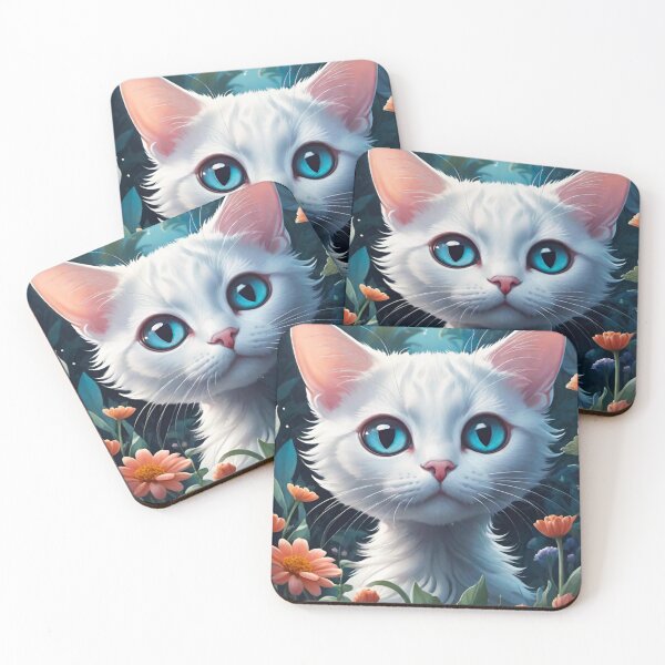 Item preview, Majestic White Cat with Striking Blue Eyes designed and sold by GrizzlyCollective.