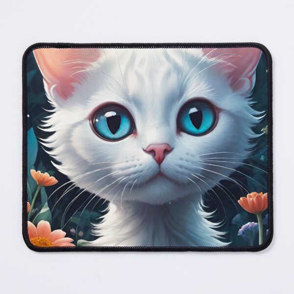 Item preview, Majestic White Cat with Striking Blue Eyes designed and sold by GrizzlyCollective.