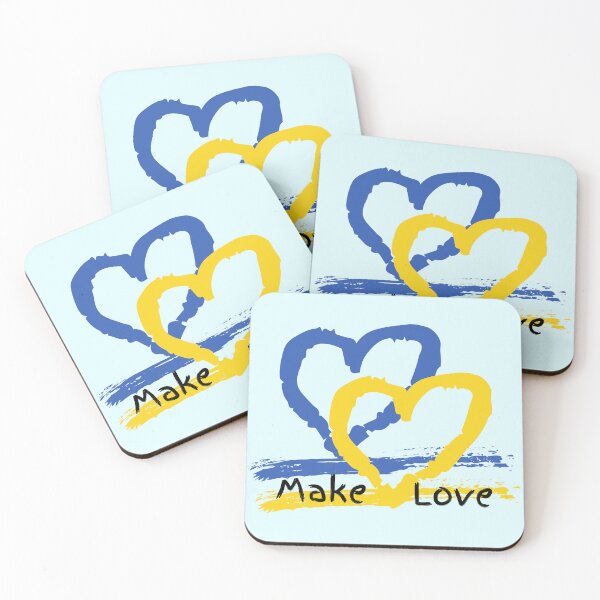 Item preview, Ukraine Two Hearts Make Love Blue Yellow designed and sold by ArtCounts.